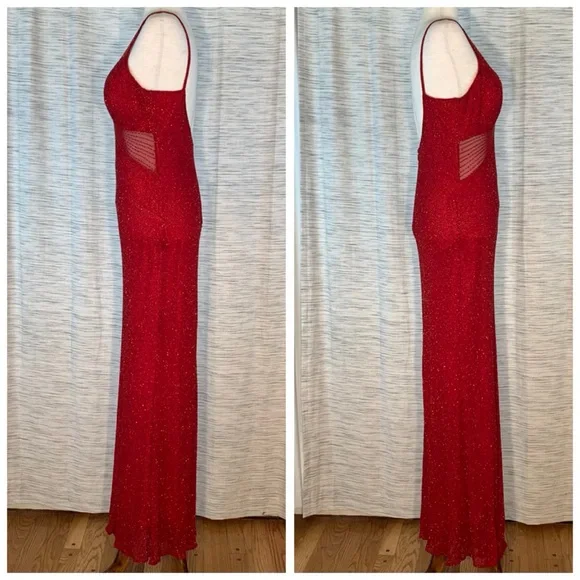 Scala Red beaded Evening Gown - Picture 10 of 16